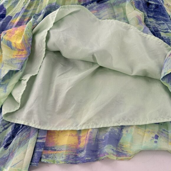 Apt 9 Abstract Print Pleated Midi Skirt With Elastic Waistband Size M Watercolor - Picture 9 of 11